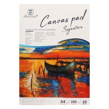 Album for drawing, primed canvases, A4, 10 sheets, density 280g/m, for acrylic and oil