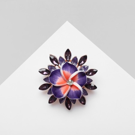 Franzhepani flower brooch, purple color in pink gold-1