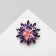 Franzhepani flower brooch, purple color in pink gold