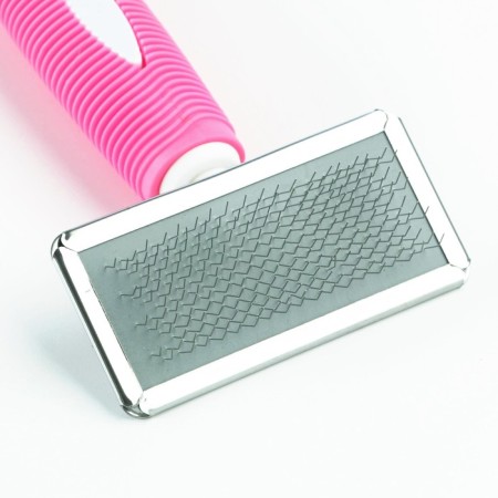 Pudder without drops with a corrugated rubber pen 9 x 15 cm, white-pink-2