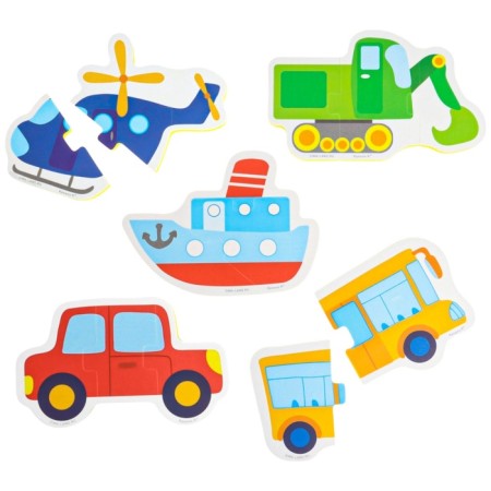 Soft puzzle for babies "Transport", 5 puzzles, crumb I-9