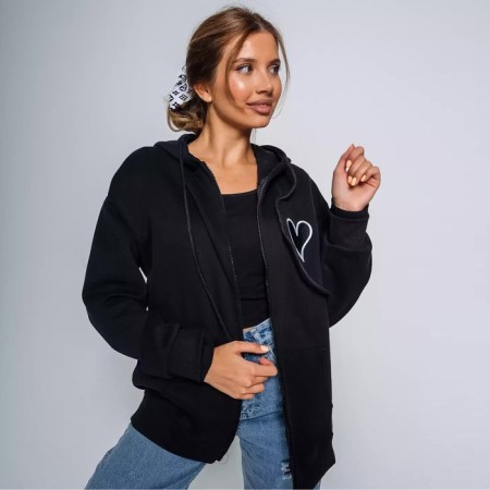 Feminine hoodies, black color, one size (42-46)-1
