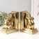 Book holders ceramics "Elephants" set 2 pcs gold 14.5x9x18 cm