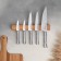 Holder for knives magnetic ADELICA, 30 cm, 5 knives, oak