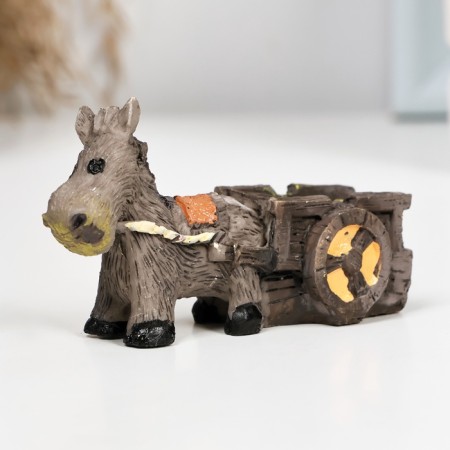 Figure "Donkey with a wagon" 4x2x2.5cm-1