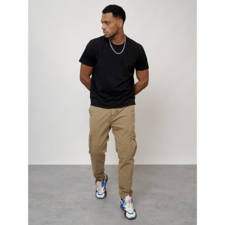Cargo jeans men, size 50-52, beige color-3