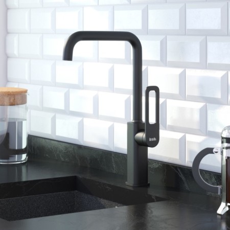 Mixer for the kitchen IDDIS SLIDE SLIBL00I05, single -leaf, high spout 370 mm, black-7