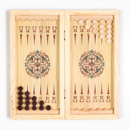 Wooden backgammon with checkers "Moscow", board game, 40 x 40 cm-2
