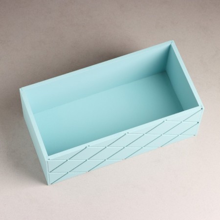 Wooden Kashpo "Hellas Bolshaya, Pack", 25 × 12.5 × 10 cm gray-blue-2
