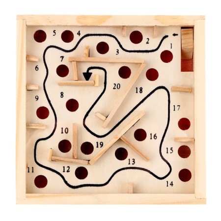 Labyrinth puzzle, 20 holes, ball in the kit