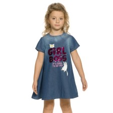 Dress for girls, height 98 cm, blue color
