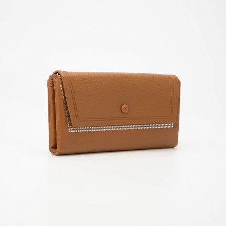 Women's wallet on the button, mustard color