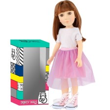 Кукла МАРИЕТТ, TRINITY DOLLS, юбка фуксия, белая футболка