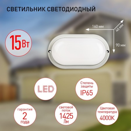Luminer LED LED era SPB-2, 200x98x46 mm, IP65, LED, 15W, 1425LM, 4000K, white color-6