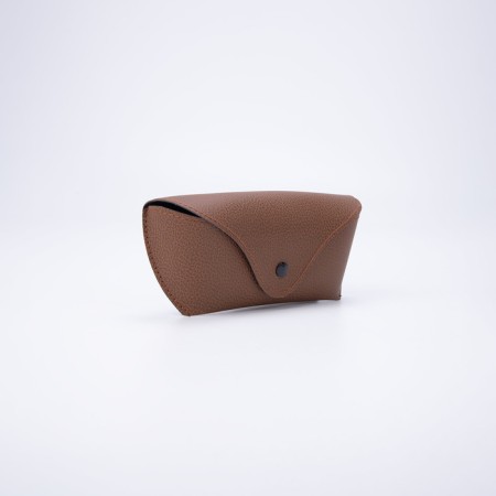 A case for glasses on the button, brown color