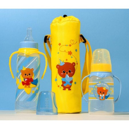 A bottle of feeding "Bear Prince", classic throat, 250 ml., 0 months, cylinder, with handles-7
