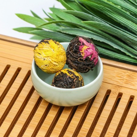 Chinese bound green tea, 50 g (+ - 5 g), 6 pcs, flower mix-2
