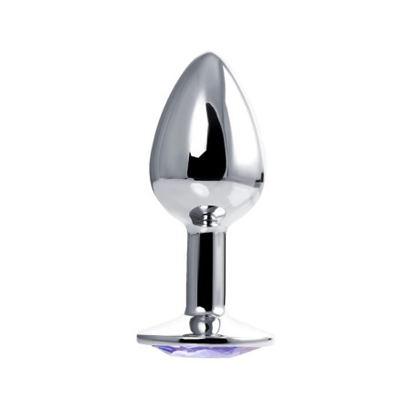 Anal sleeve of little cuts, metal, silver, with a crystal, 7 cm, 2.8 cm, 50 g-2