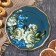 Zhostovsky tray "roses", dark gray, round, d = 17 cm