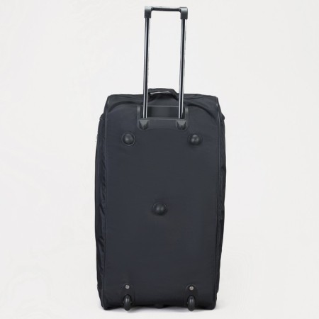 Road bag on wheels, lightning department, shoe department, 3 outer pockets, long belt, black color-2