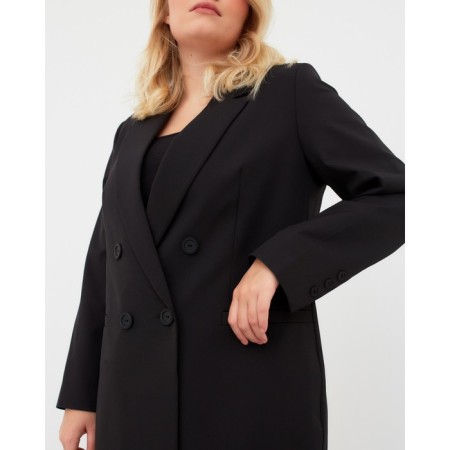 Jacket female double-breasted Mist Plus-Size, size 54, black color-7
