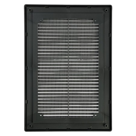 Ventilation grate "Vento" 2030VR, 200x300 mm, with a grid, detachable, graphite-2