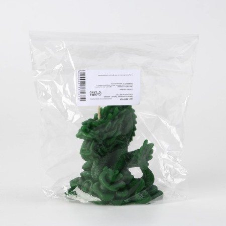 Interior curly candle "Dragon", green, without aroma-4