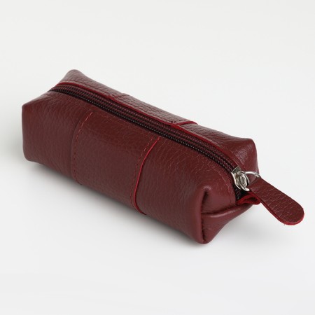 Pocket Key on the zipper, Textura, length 12.5 cm, ring, burgundy color