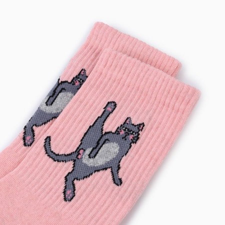 Socks "cat", pink color, size 36-40-1