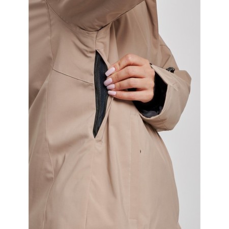 Ski jacket female winter, size 54, beige color-6