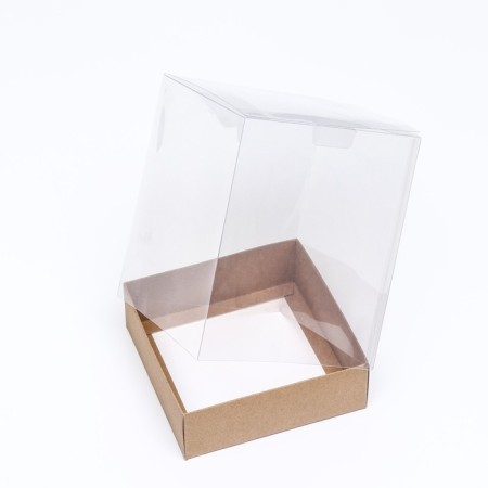 Box for cakes, craft, 14.5 x 14.5 x 17.5 cm. Confectionery packaging-3