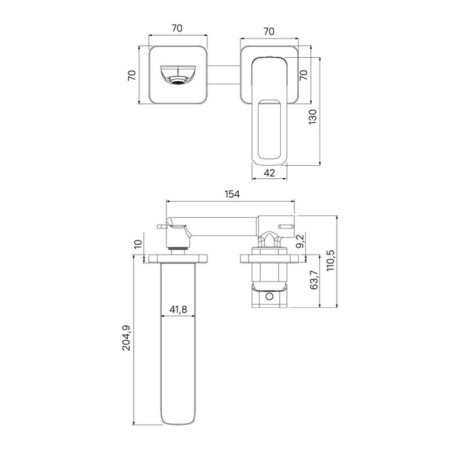 Hidden installation mixer IDDIS Slide Slisb00i65, glossy chrome-3