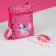 Gift set for the girl "Little cat", bag, gum for hair, raspberry color