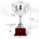 Cup 045, award figure, silver, plastic stand, 20 x 10.6 x 8 cm.