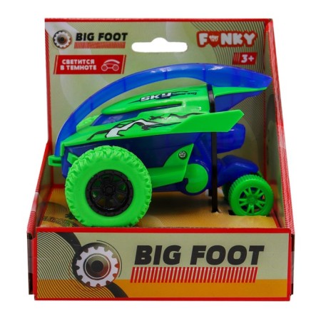 Flint machine Funky Toys "Shark", 4x4, graffiti print, green color-1