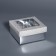 Box for 4 sweets silver glitter, 8.5 x 8.5 x 4 cm. Confectionery packaging