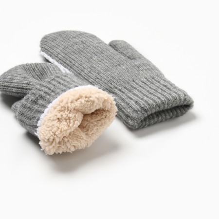 Women's mittens minku, gray color, 22 cm-2