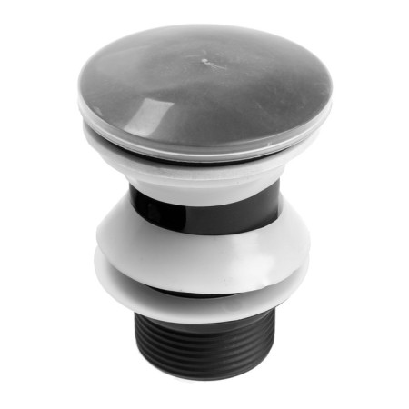 Bottom valve Zein English, a large button, with overflow, stainless steel, black-3