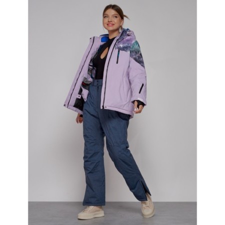 Ski jacket female winter, size 52, purple color-5