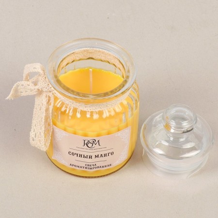 Candle in a jar flavored "juicy mango" 180g, burning time 45h-1