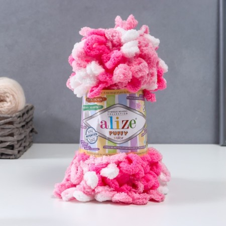Yarn "Puffy Color" 100 % micropoliester 9m/100g (6383)