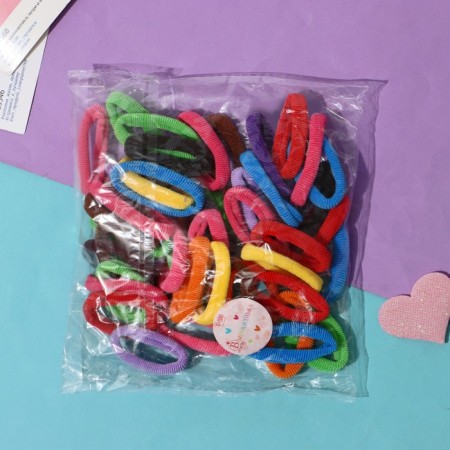 Hair elastic band "Mahrushka" (set 48 pcs) 5.5 cm, multi -flow-1