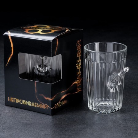 A glass "impenetrable. Slate", faceted, 250 ml