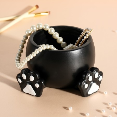 Interior item "Circle with paws" black, white paws 7x12.5 cm-5