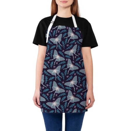 Apron kitchen with a “moth in the night” photo print, adjustable, size OS