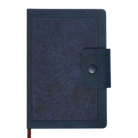The diary is notathered, A5, 140l, cage, region, on the button, blue