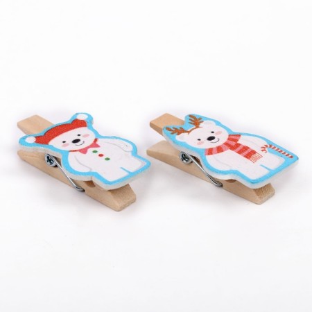 Set of decorative clothespins "New Year's bears" set 10 pcs.-5