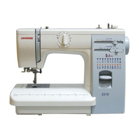 The sewing machine Janome 5519, 19 operas, seating, elastic, secret line, white