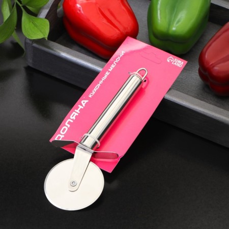 Knife for dough and pizza shade "metallic", 19.5 cm, silver color-3