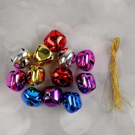 Bubenchiki, set 12 pcs., Size 1 pc: 2.5 × 2.5 cm, color red, yellow, pink, blue, silver-2